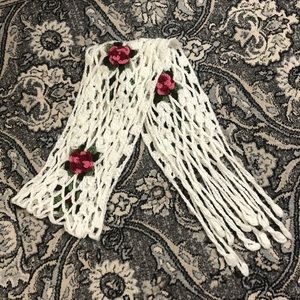 White winter knitted scarf